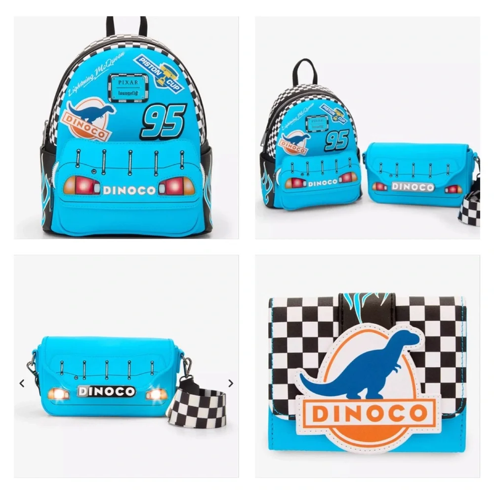 Loungefly Disney Pixar Cars Lightning McQueen Dinoco Light-Up Complete Set